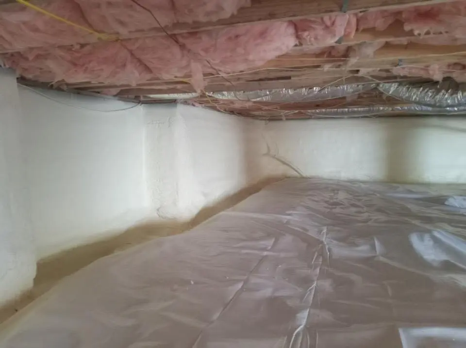 Crawl space encapsulation with closed-cell spray foam for Spray Foam Roofing in Woolwich